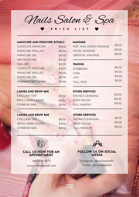 nail spa price list